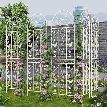 アイアン　フェンス3枚 Amazon.co.jp: アイアンフェンス3枚組蔓性植物用支柱 フェンス薔薇